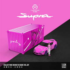 (Pre-Order) 1/64 Time Micro TM647407-2 Toyota Supra A90 Pink Girl LHD w/ Container & Figurine