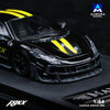 (Pre-Order) 1/64 Aurora Model AMFF8BK Mansory F8XX Black w/ Yellow Stripes LHD