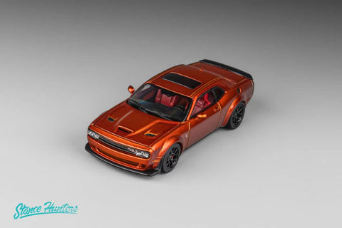 (Pre-Order) 1/64 Stance Hunters SHDCHO Dodge Challenger SRT Hellcat Orange LHD