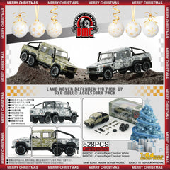 1/64 BM Creations 64B0342 Land Rover Defender 110 Pickup 6x6 Camouflage Checker Green RHD