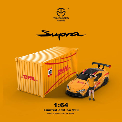 (Pre-Order) 1/64 Time Micro TM647409-2 Toyota Supra A90 DHL #091 LHD w/ Container & Figurine