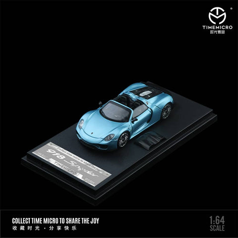 (Pre-Order) 1/64 Time Micro TM643526 Porsche 918 Spyder Flash Blue LHD