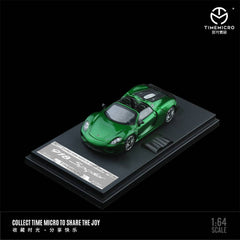 (Pre-Order) 1/64 Time Micro TM643527 Porsche 918 Spyder Metallic Green LHD