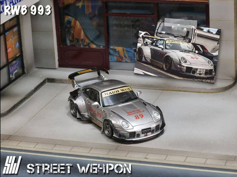 (Pre-Order) 1/64 Street Weapon SWP993GTWHS RWB 993 GT Wing Heavenly Silver #89 LHD