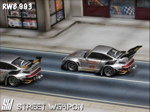 (Pre-Order) 1/64 Street Weapon SWP993HWHS RWB 993 High Wing Heavenly Silver #89 LHD