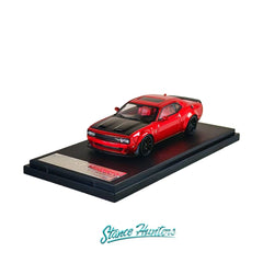 (Pre-Order) 1/64 Stance Hunters SHDCHRD Dodge Challenger SRT Hellcat Metallic Red LHD (Dual Air Intakes)