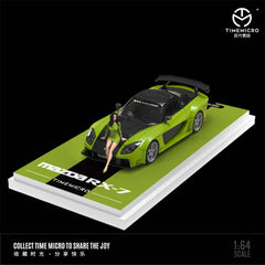 (Pre-Order) 1/64 Time Micro TM645811-1 Mazda RX-7 FD3S Veilside Fortune Green w/ Figurine