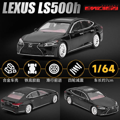 (Pre-Order) 1/64 Enchery ELLS500HBK Lexus LS500h Metallic Black LHD