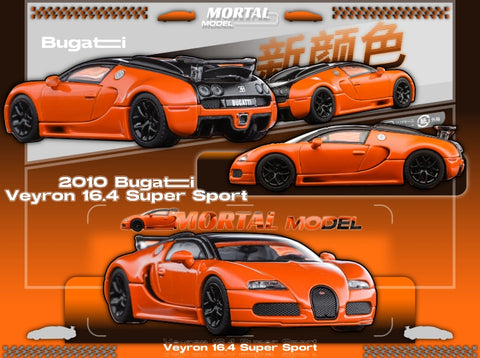 (Pre-Order) 1/64 Mortal MBVOB Bugatti Veyron Super Sport Metallic Orange/ Black LHD