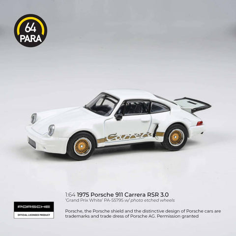 (Pre-Order) 1/64 PARA64 PA-55795 Porsche 911 Carrera RSR 3.0 Grand Prix White LHD