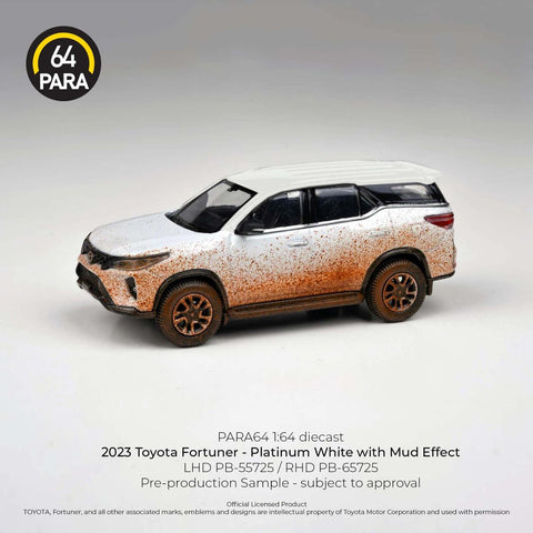 (Pre-Order) 1/64 PARA64 PA-65725 Toyota Fortuner Platinum White w/ Mud Effect RHD