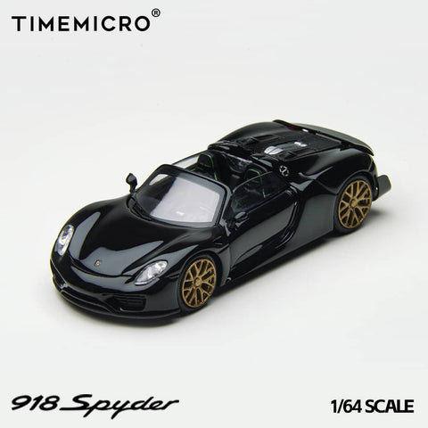 1/64 Time Micro TM643528 Porsche 918 Spyder Black LHD