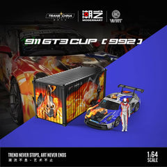 (Pre-Order) 1/64 ModernArt MD647307-2 Porsche 911 GT3 Cup (992) Modena Motorsports #16 LHD w/ Container & Figurine