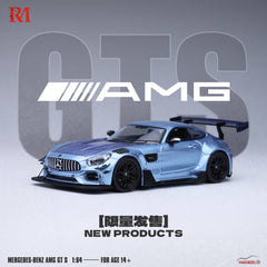 1/64 Rhino Model RMMAGTSBL Mercedes-AMG GT C190 Silver Blue LHD