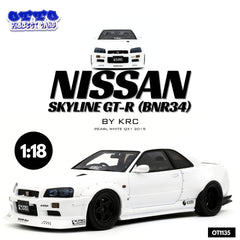 (Pre-Order) 1/18 OttOmobile OT1135 Nissan Skyline GT-R BNR34 by KRC 2019 Pearl White QX1