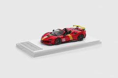 (Pre-Order) 1/64 DMH DMHFSF90RY Ferrari SF90 XX Spider (F173) Le Mans Red w/ Yellow Stripes #51 LHD