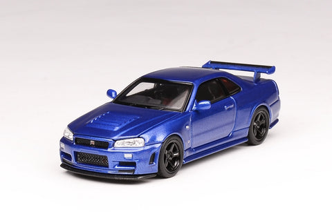 (Pre-Order) 1/64 Motorhelix M63416 Nissan Nismo R34 GT-R Z-Tune Bayside Blue