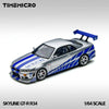 (Pre-Order) 1/64 Time Micro TM800502 Nissan Skyline GT-R R34 FNF Silver/ Blue