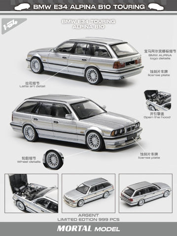 (Pre-Order) 1/64 Mortal MBM5S BMW E34 Alpina B10 Touring Silver LHD