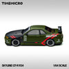 (Pre-Order) 1/64 Time Micro TM646317 Nissan Skyline GT-R R34 Z-Tune Matt Green