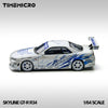 (Pre-Order) 1/64 Time Micro TM800503 Nissan Skyline GT-R R34 Nightingale White/ Blue