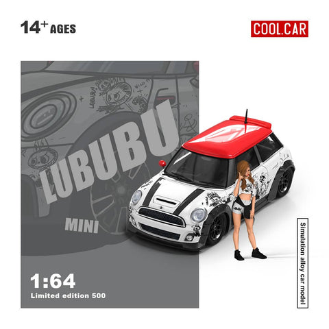 (Pre-Order) 1/64 Cool Car CC643641-1 Mini Cooper White/ Red w/ Figurine
