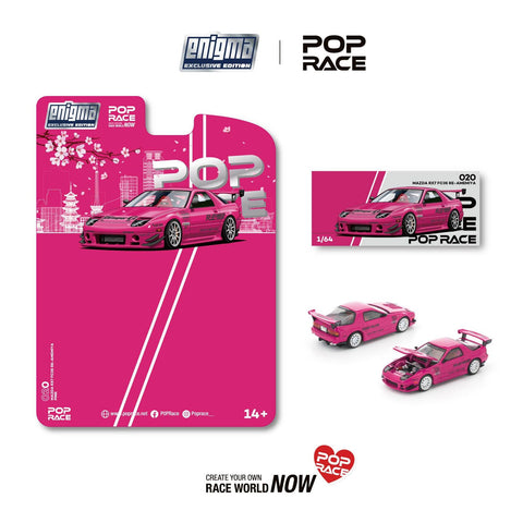 (Pre-Order) 1/64 Pop Race PRE020 Mazda RX-7 FC3S Re-Amemiya Pink