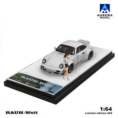 (Pre-Order) 1/64 Aurora Model AMP964W2F RWB 964 Pearl White LHD w/ Figurine