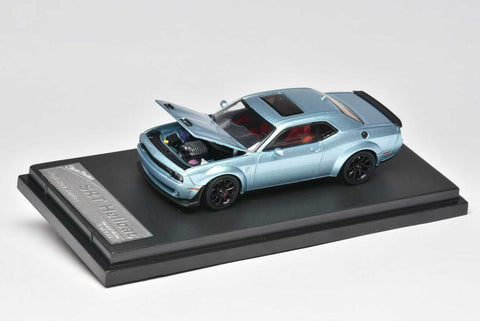 (Pre-Order) 1/64 Stance Hunters SHDCHIB Dodge Challenger SRT Hellcat Ice Blue LHD