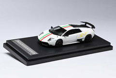 (Pre-Order) 1/64 High Rev Model HRMLMWI Lamborghini Murciélago LP670-4 SV White w/ Italian Stripes LHD