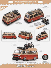 1/64 Mortal MVWT3O Volkswagen T3 Orange LHD w/ Accessories