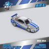 (Pre-Order) 1/64 Demon King Auto DKA-054 Nissan Skyline GT-R R34 Z-Tune Silver w/ Blue Stripes