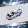 (Pre-Order) 1/64 Demon King Auto DKA-054 Nissan Skyline GT-R R34 Z-Tune Silver w/ Blue Stripes