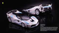 (Pre-Order) 1/64 Little Toys LTFFXXKWBL Ferrari FXX-K Evo White w/ Blue Stripes LHD