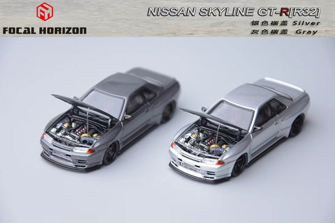 (Pre-Order) 1/64 Focal Horizon FHNSR32GYC2 Garage Active Skyline GT-R R32 Gray w/ Carbon Bonnet