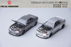 (Pre-Order) 1/64 Focal Horizon FHNSR32GYC2 Garage Active Skyline GT-R R32 Gray w/ Carbon Bonnet