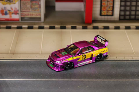 (Pre-Order) 1/64 Street Weapon SWNER34SLCP Nissan ER34 Sphere Light #23 Chrome Purple