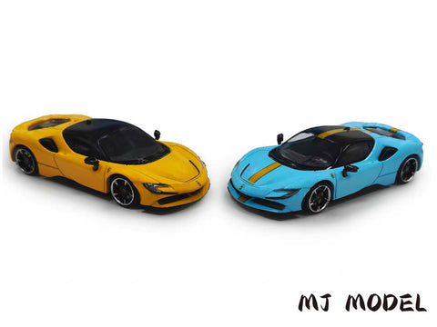 (Pre-Order) 1/64 MJ Model MJFSF90BLY Ferrari SF90 Stradale Blue w/ Yellow Stripe