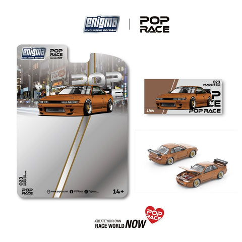 (Pre-Order) 1/64 Pop Race PRE023 Pandem S13 Bronze Chrome