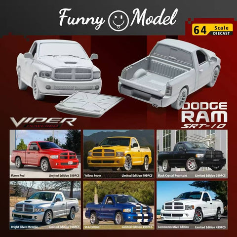 (Pre-Order) 1/64 Funny Model FMDRR Dodge Ram SRT-10 Flame Red