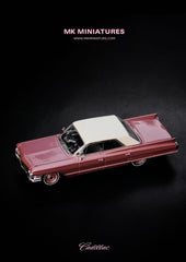 (Pre-Order) 1/64 MK Miniatures MKMCDVPW Cadillac DeVille Pink w/ White Top