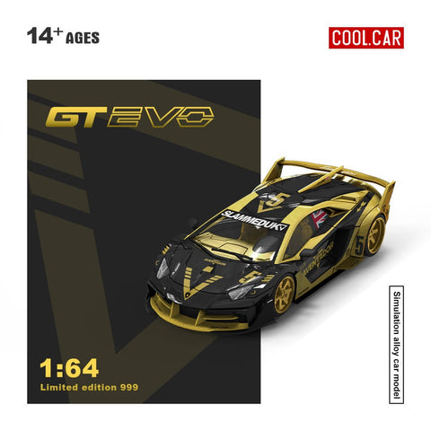 (Pre-Order) 1/64 Cool Car CC643831 Lamborghini Aventador LP700-4 GT Evo Black/ Gold V5