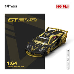 (Pre-Order) 1/64 Cool Car CC643831 Lamborghini Aventador LP700-4 GT Evo Black/ Gold V5