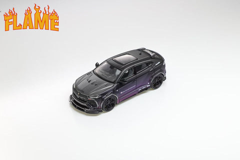 (Pre-Order) 1/64 Flame FLUBKP Lamborghini Urus Matte Black Gradient Purple