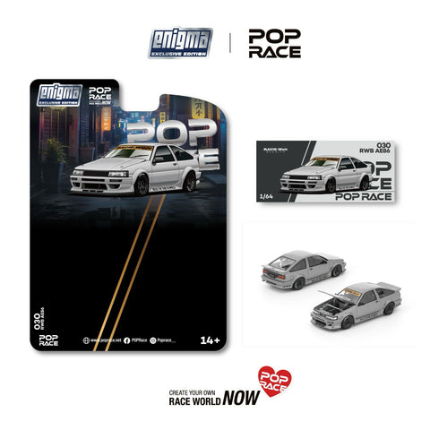 (Pre-Order) 1/64 Pop Race PRE030 RWB AE86 Matte Grey