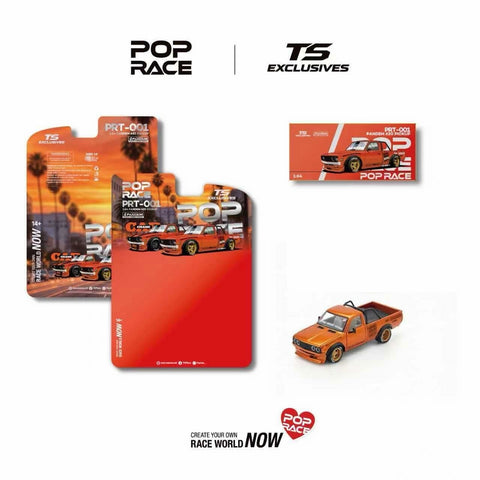 (Pre-Order) 1/64 Pop Race PRT001 Pandem 620 Pickup Orange Chrome