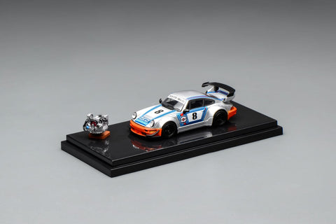 (Pre-Order) 1/64 Motorhelix M62104 RWB 964 Martini w/ Magnetic Air-Cooled Engine