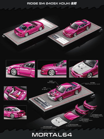 (Pre-Order) 1/64 Mortal MNSS14P Nissan Silvia S14 240SX Kouki Pink