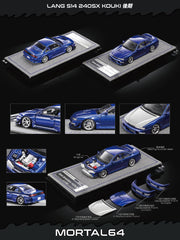(Pre-Order) 1/64 Mortal MNSS14BL Nissan Silvia S14 240SX Kouki Blue