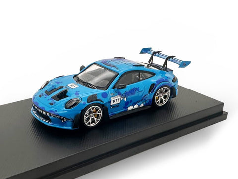 (Pre-Order) 1/64 E Model EMP911TBL Porsche 911 GT3 RS Tyrannosaurus Blue #911